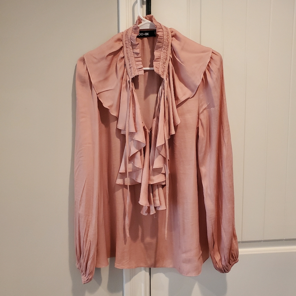 DO + BE Get In Touch Satin Ruffle Blouse - Picture 3 of 6